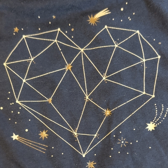 Cat & Jack Navy Long Sleeve Tee with Geometric Heart - Picture 3 of 3